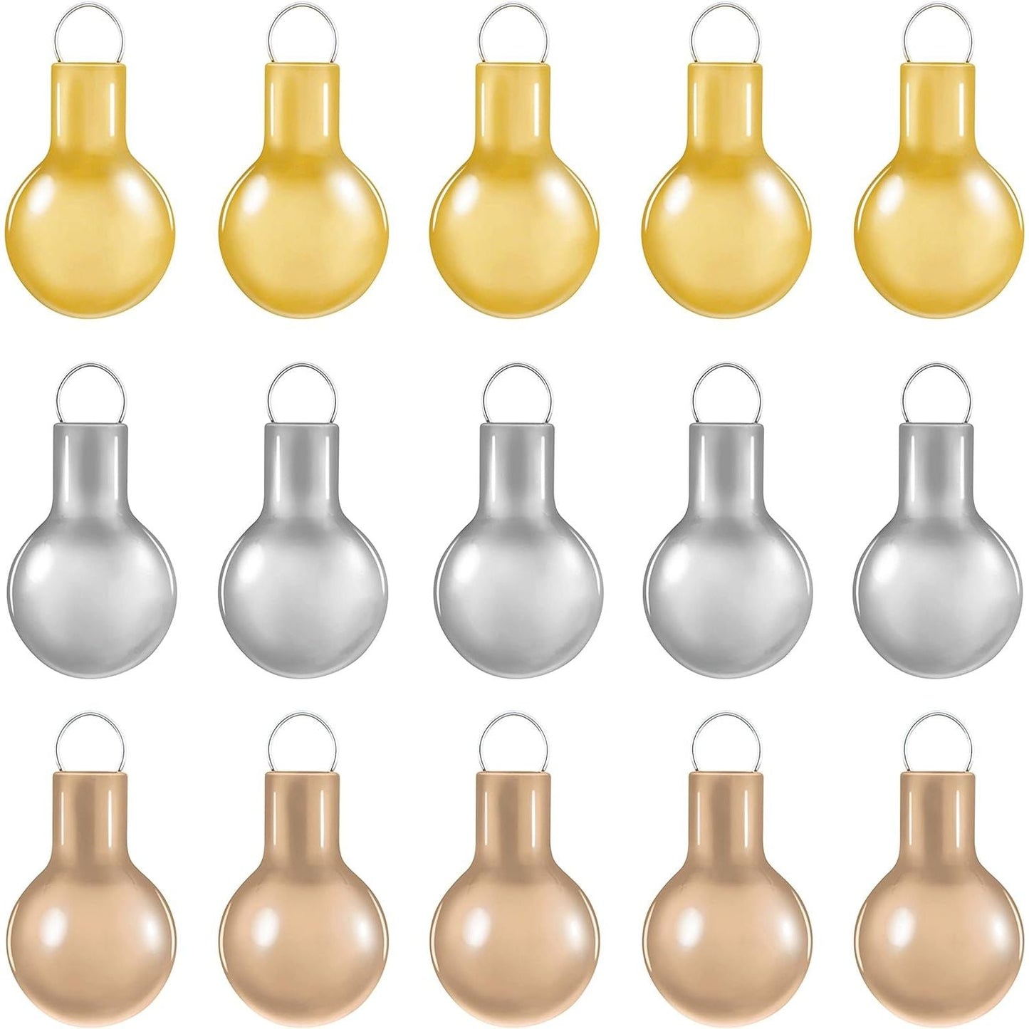 Elegant Gold, Champagne and Silver, Mini Glass Set of 15, Hallmark Keepsake Miniature Ornaments