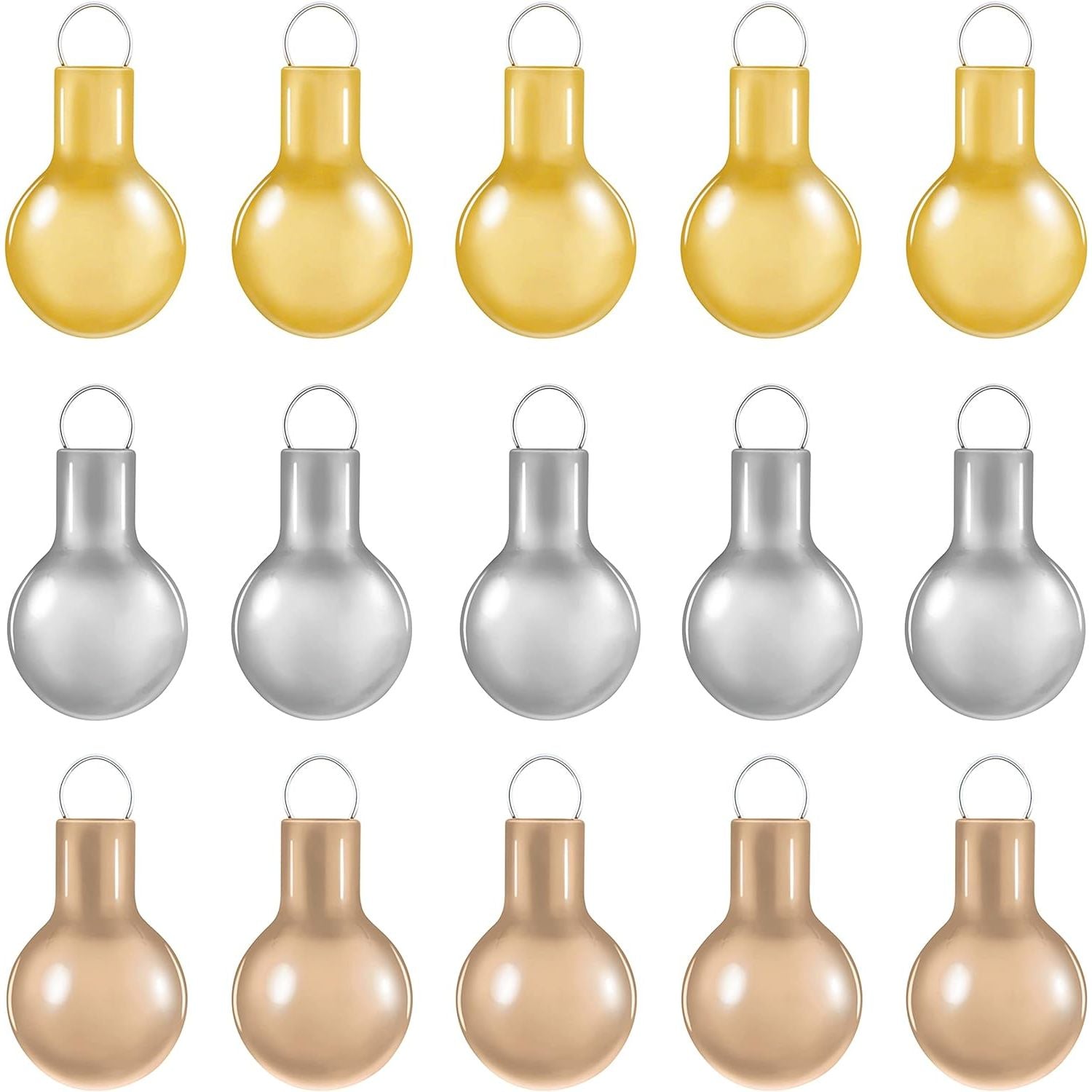 Elegant Gold, Champagne and Silver, Mini Glass Set of 15, Hallmark Keepsake Miniature Ornaments