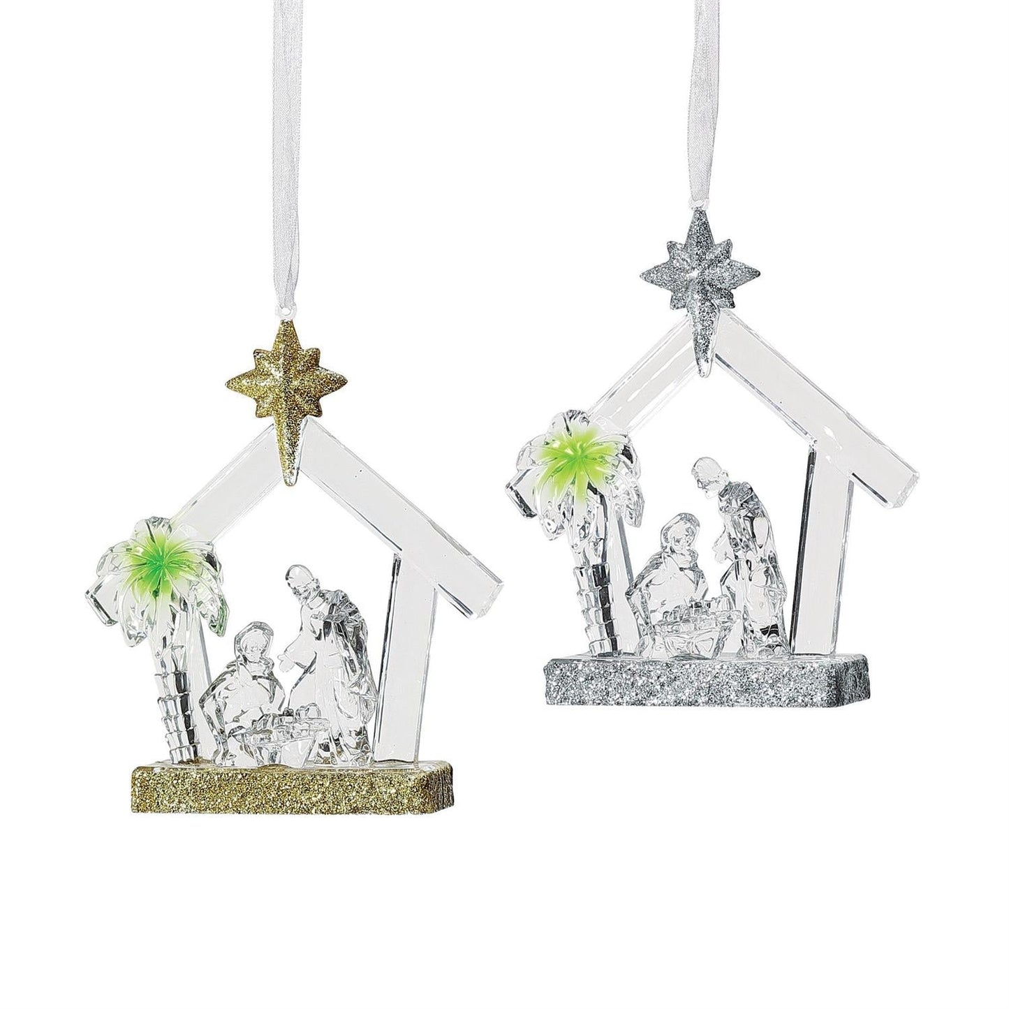 Facets Manger Scene Ornament, 4.75"