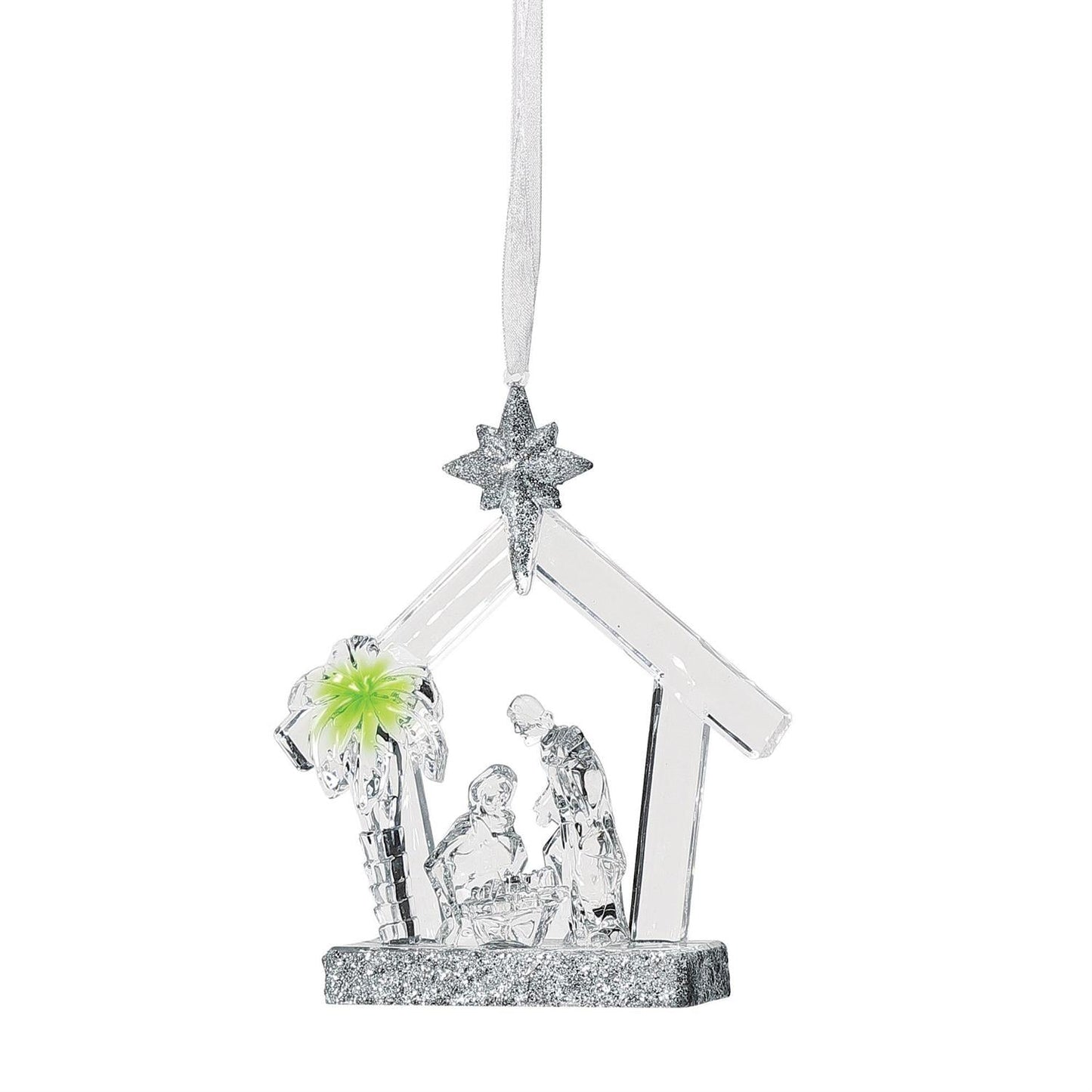 Facets Manger Scene Ornament, 4.75"