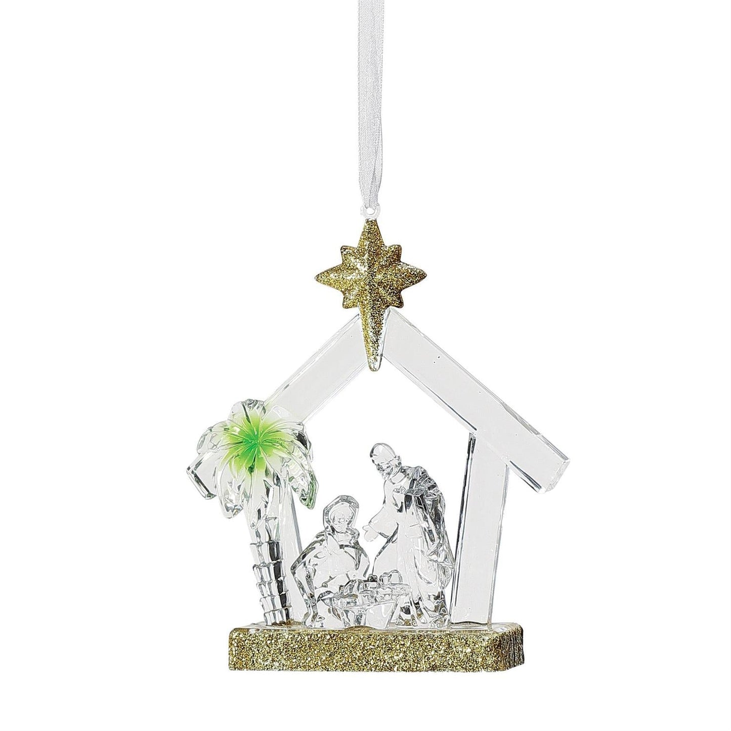 Facets Manger Scene Ornament, 4.75"