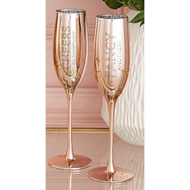 Fancy Another? / Cheers to Champagne - Champagne Flutes, Set of 2