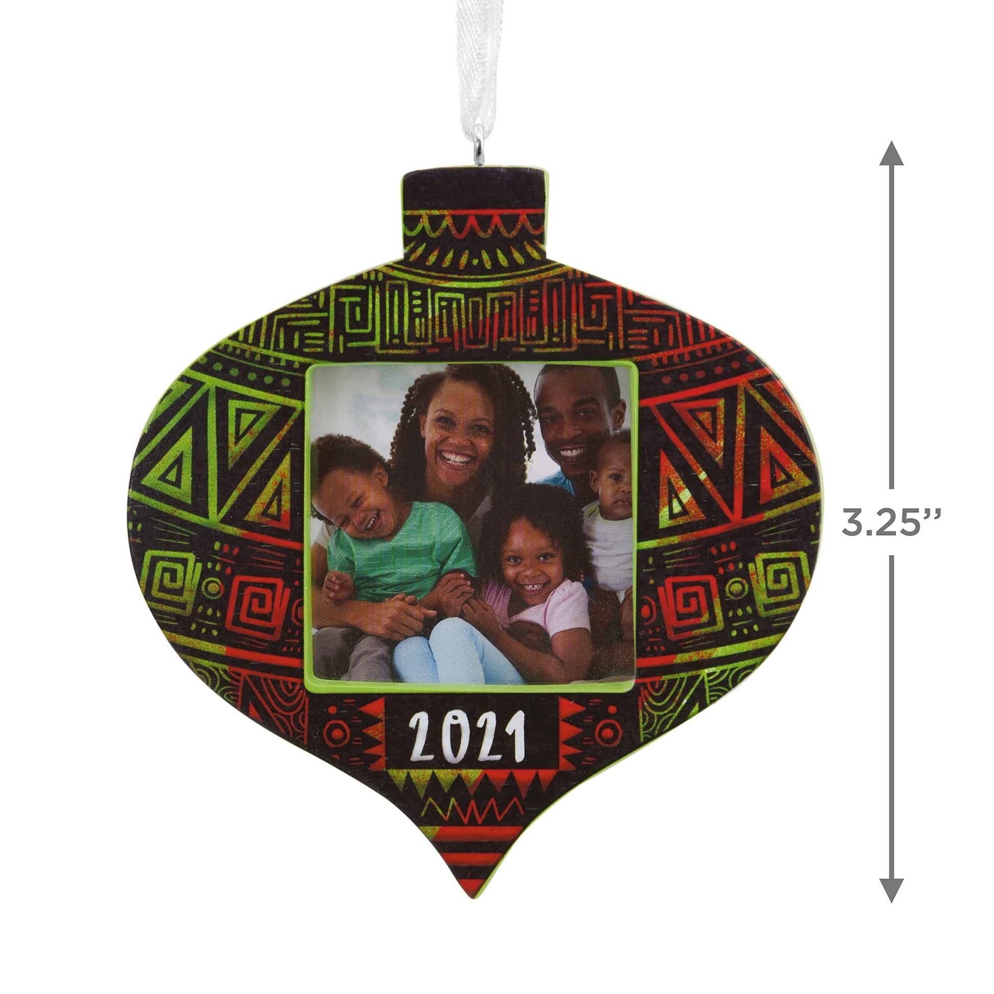 Festive Photo Holder, 2021 Hallmark Mahogany Ornament