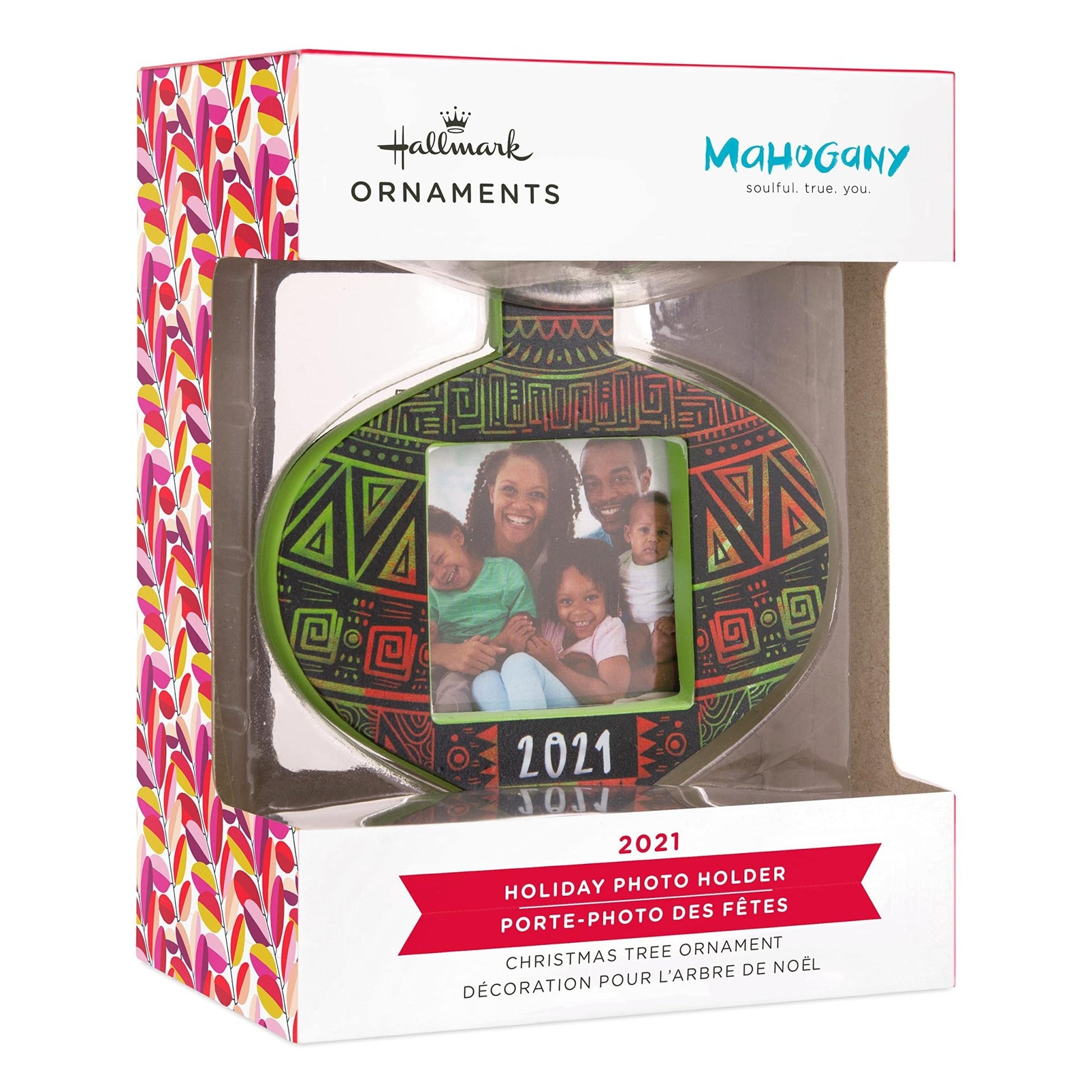 Festive Photo Holder, 2021 Hallmark Mahogany Ornament