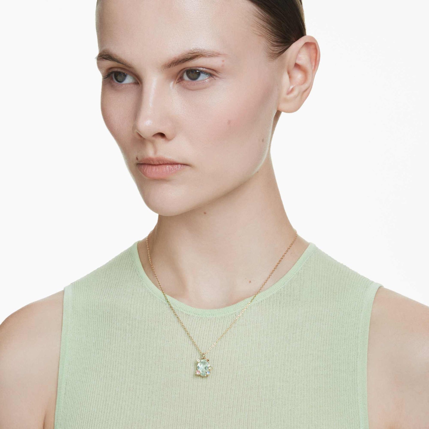 Gema pendant Mixed cuts, Multicolored, Gold - tone plated