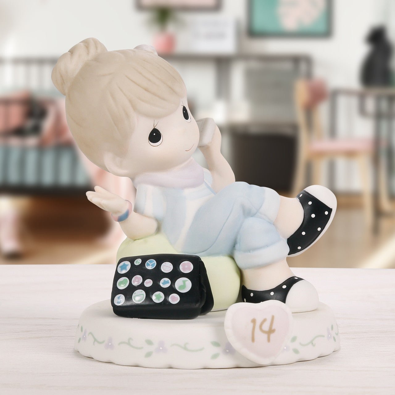 Girl On Phone Age 14 Figurine