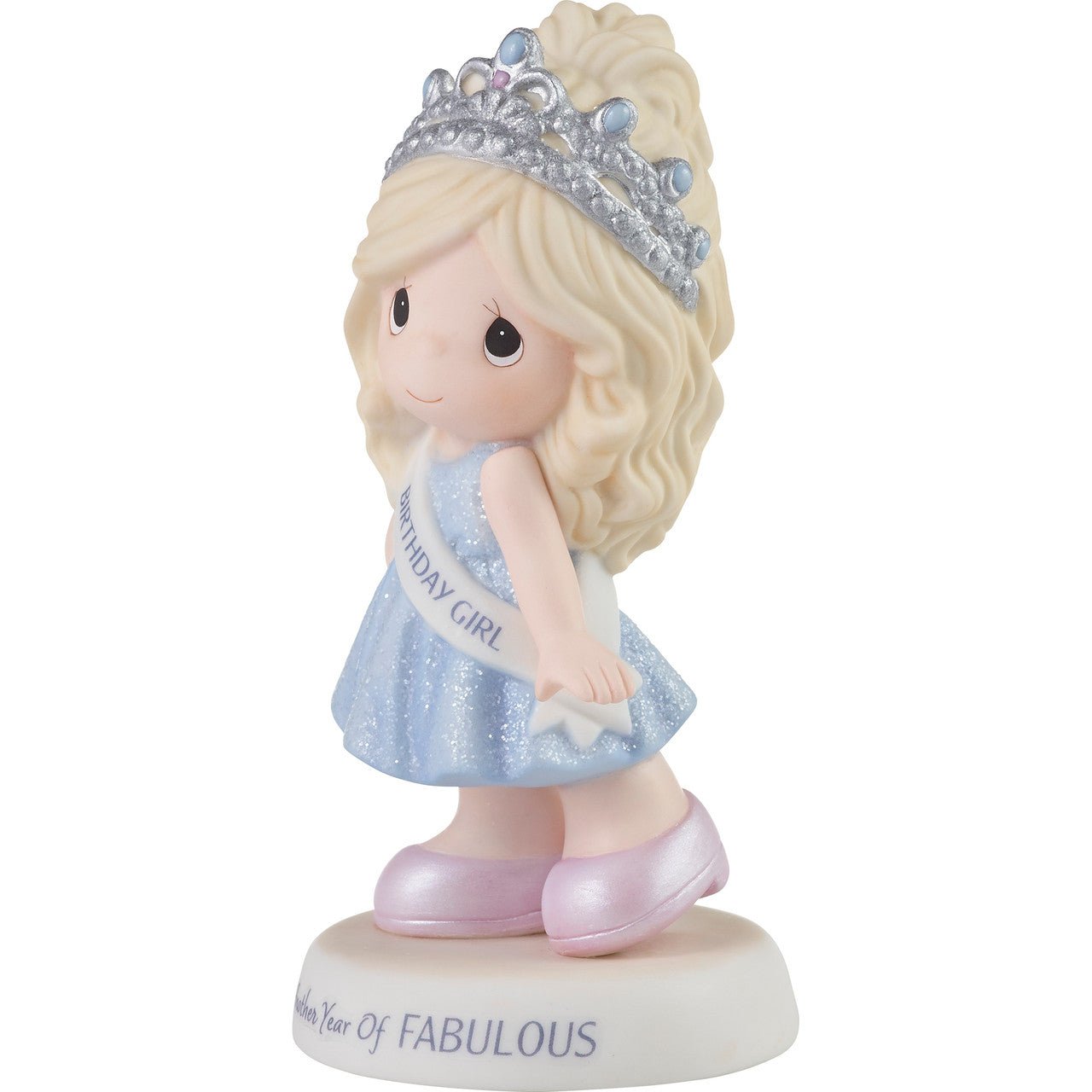 Girl Wearing Birthday Sash And Tiara Figurine