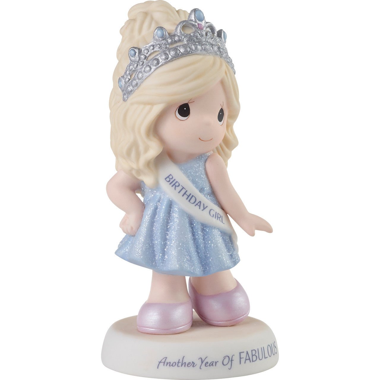 Girl Wearing Birthday Sash And Tiara Figurine