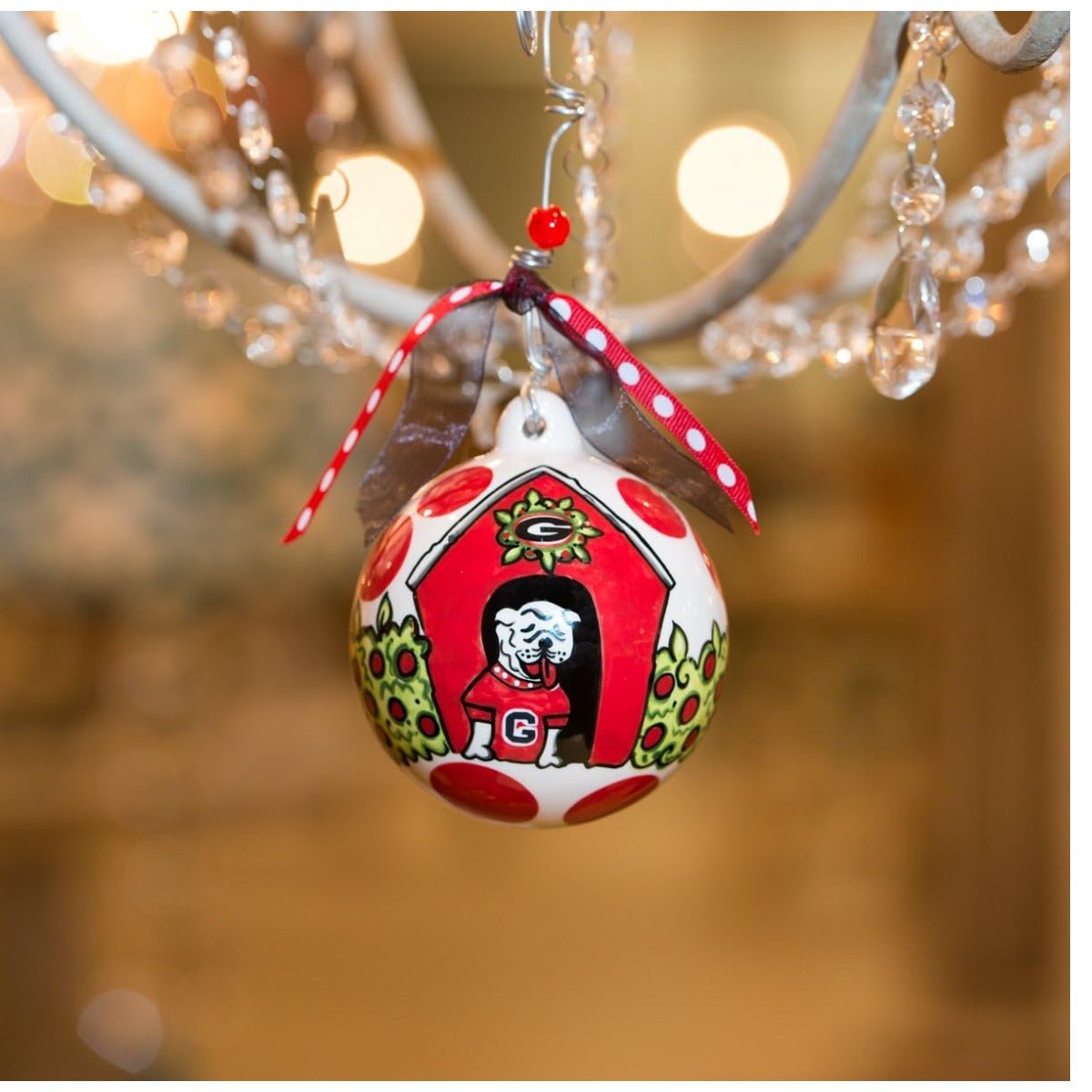 Glory Haus Georgia UGA Ball Ornament, 4 - Inch