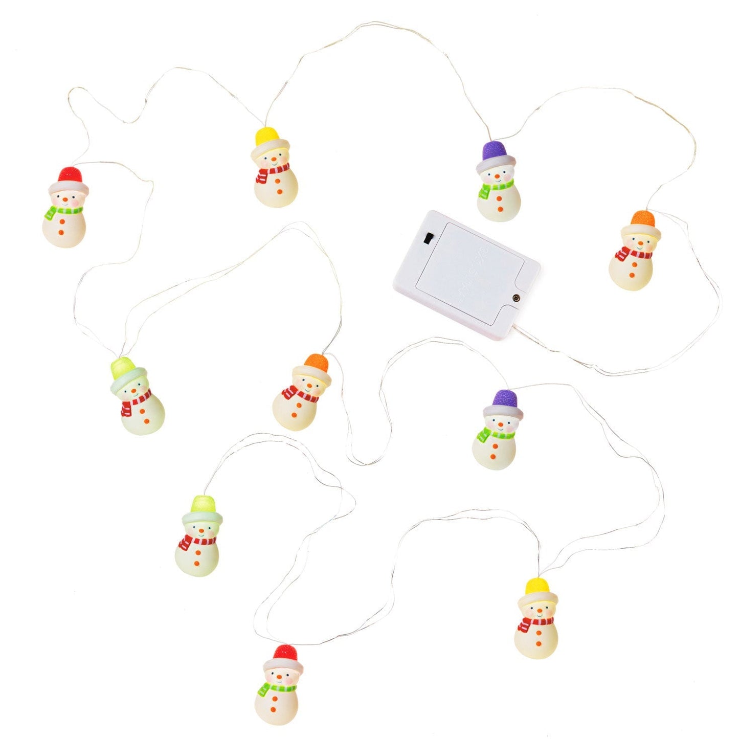Gumdrop Snowman 10 Light Christmas String Lights