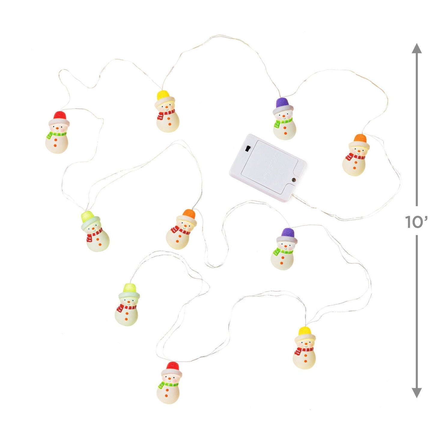 Gumdrop Snowman 10 Light Christmas String Lights