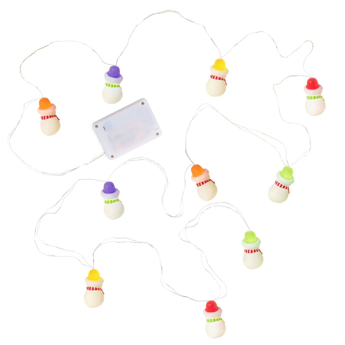 Gumdrop Snowman 10 Light Christmas String Lights