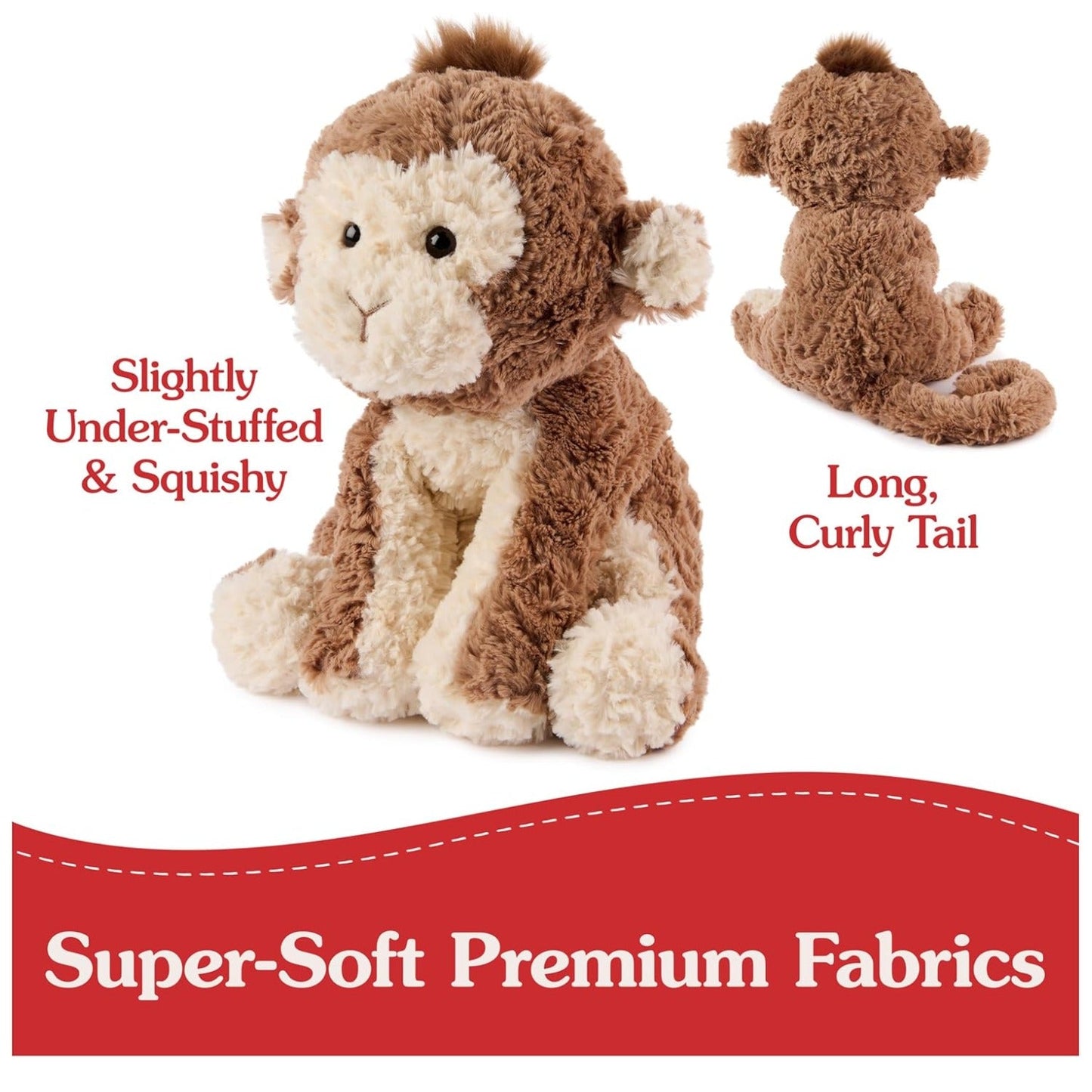 Gund Cozys Collection Monkey Plush, Brown, 10”