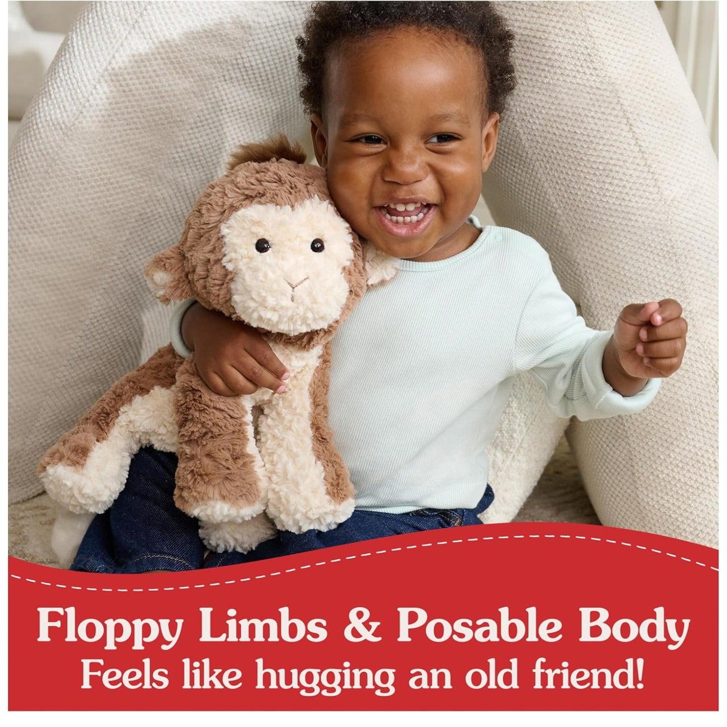 Gund Cozys Collection Monkey Plush, Brown, 10”