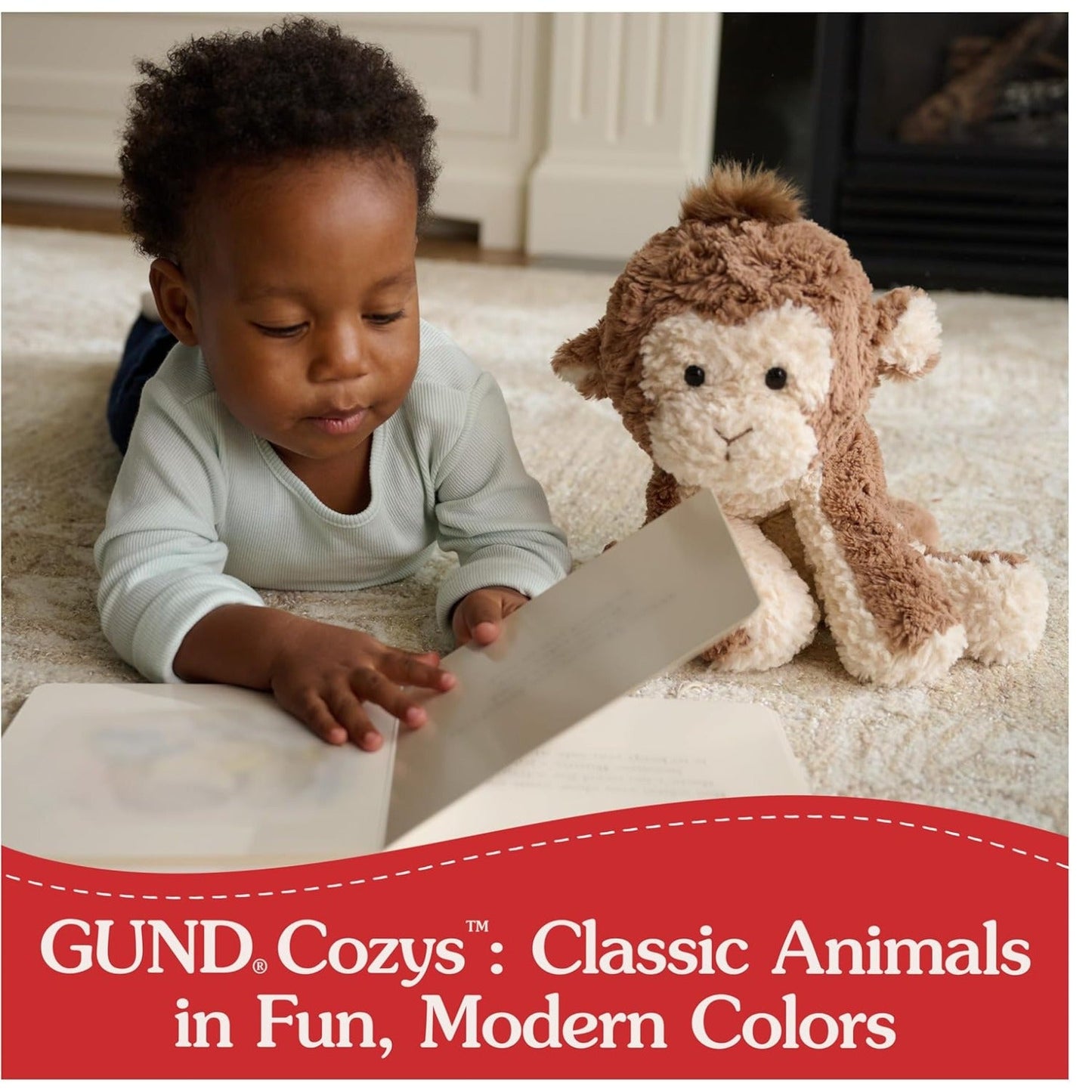 Gund Cozys Collection Monkey Plush, Brown, 10”