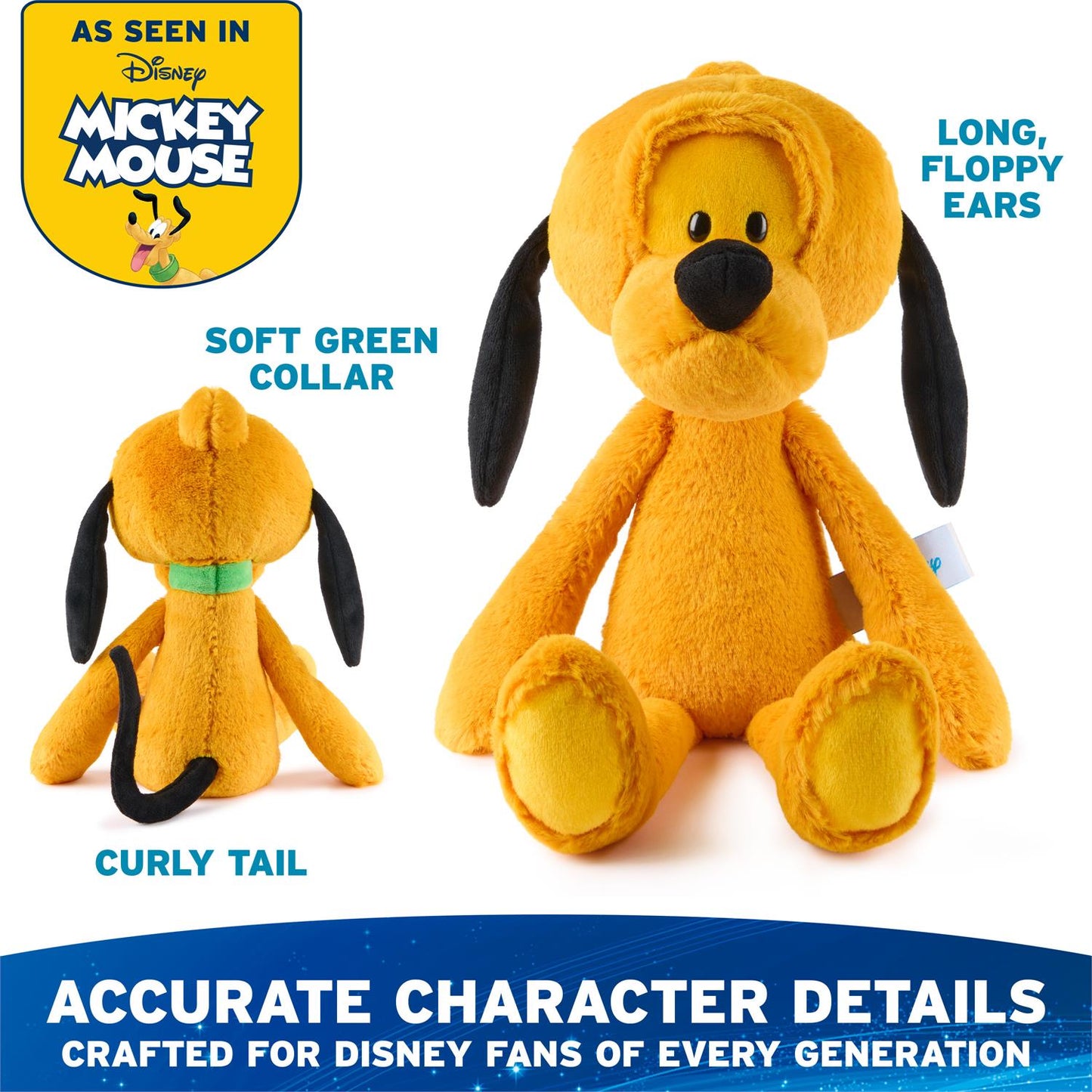 Gund Disney Pluto Toothpick Plush, 15”