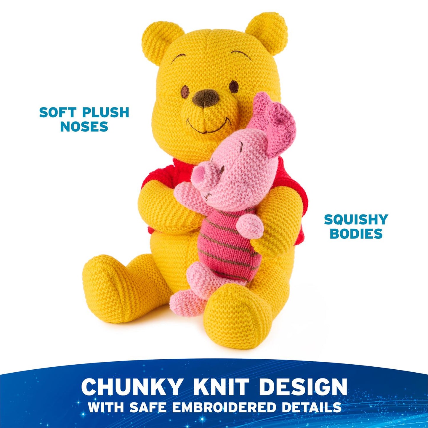Gund Disney Pooh and Piglet Knit Plush, Winnie The Pooh, 10”