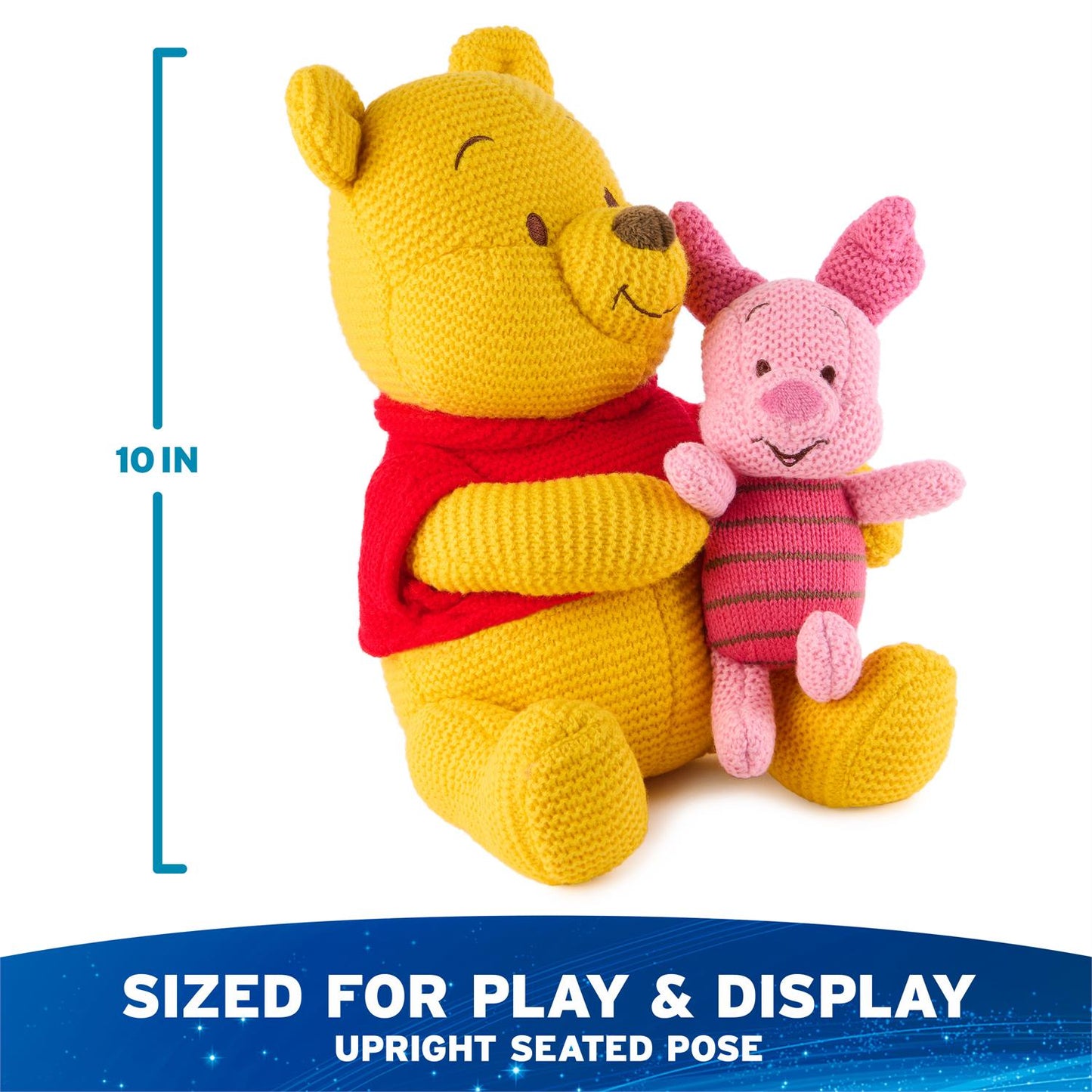 Gund Disney Pooh and Piglet Knit Plush, Winnie The Pooh, 10”