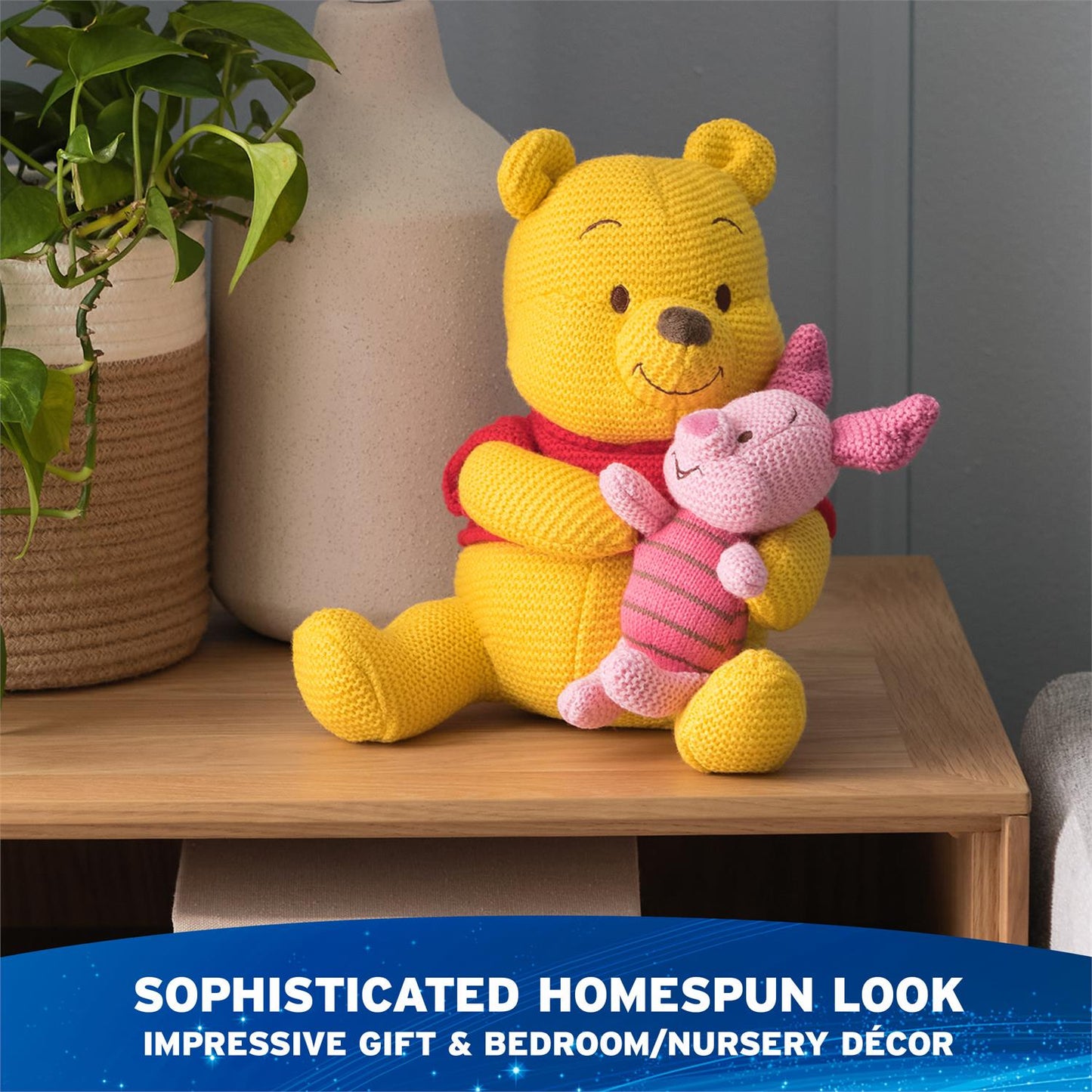 Gund Disney Pooh and Piglet Knit Plush, Winnie The Pooh, 10”