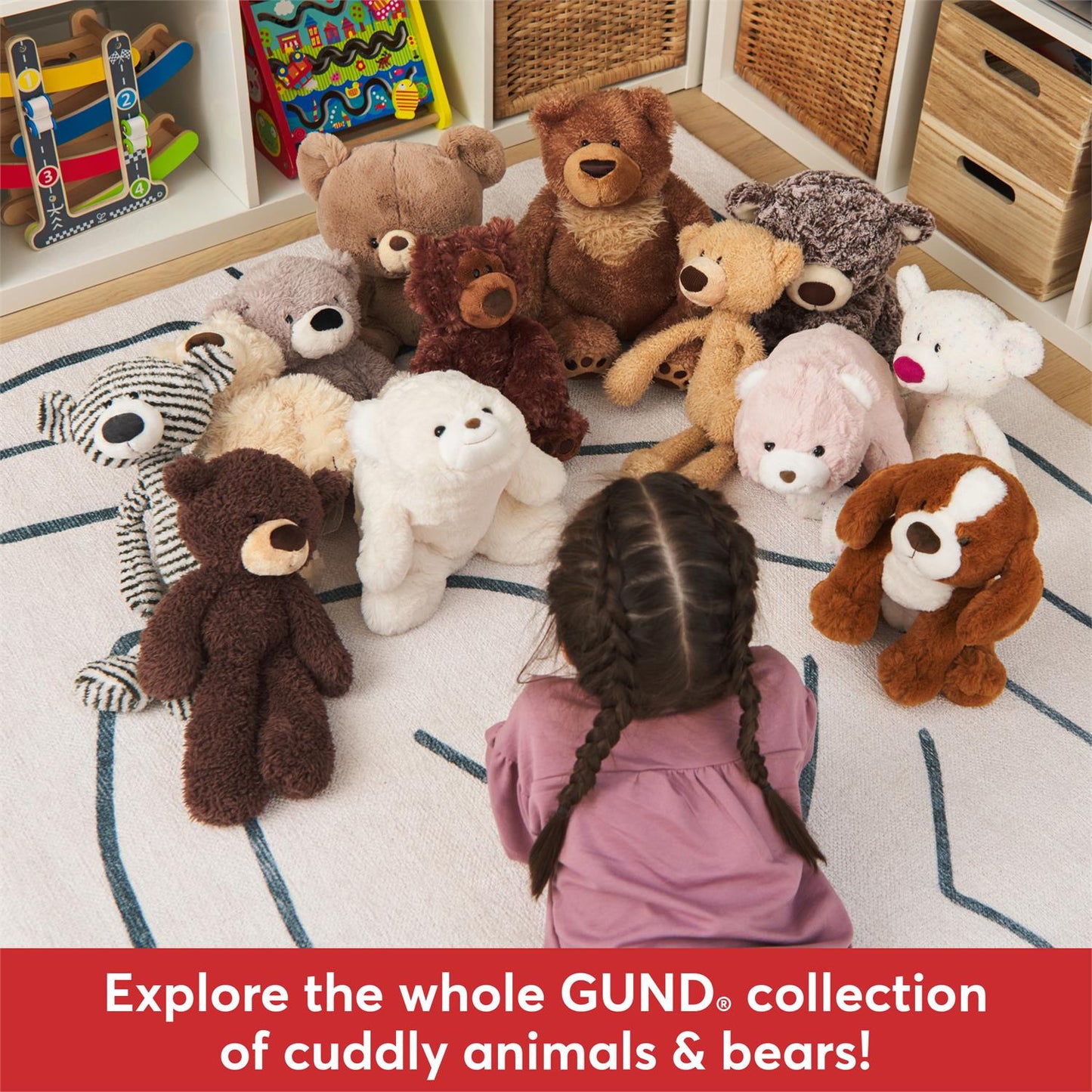 Gund Fuzzy Teddy Bear, Gray, 13.5”