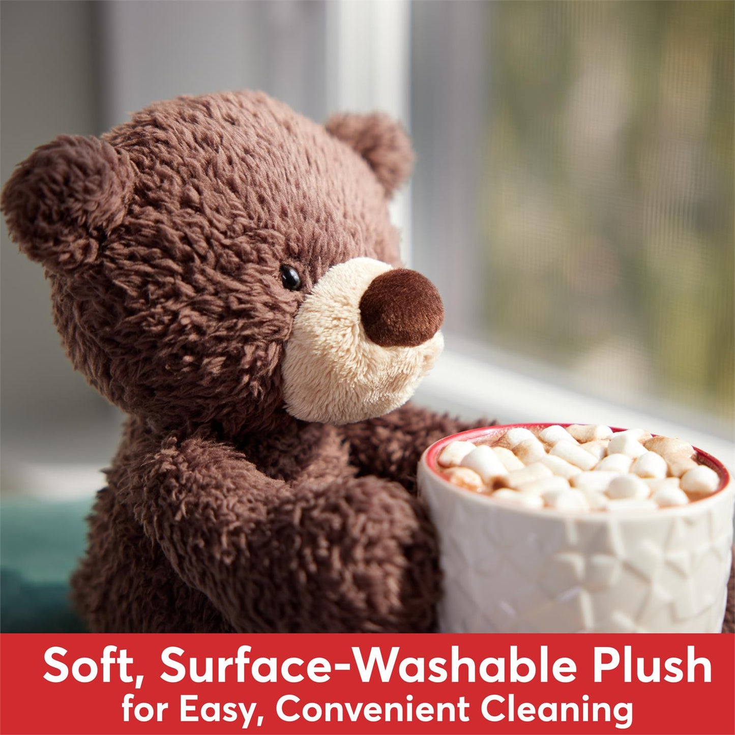 Gund Fuzzy Teddy Bear, Gray, 13.5”