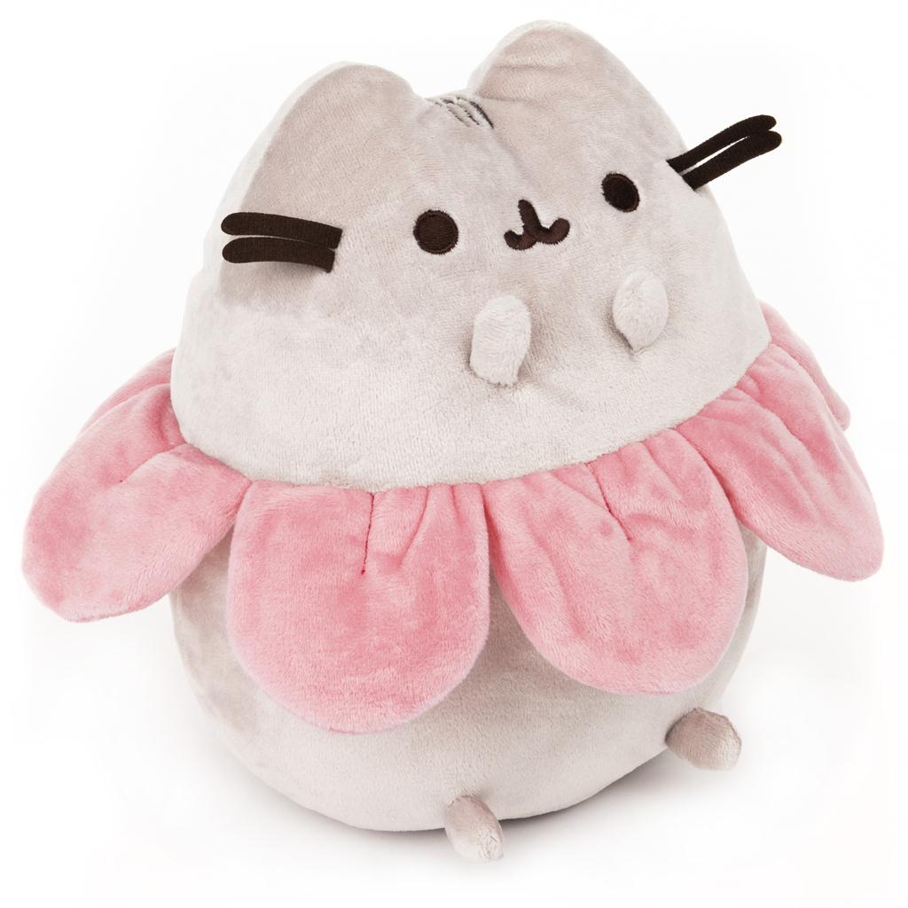 Gund Pink Flower Petals Pusheen Plush, Gray and Pink, 9.5”