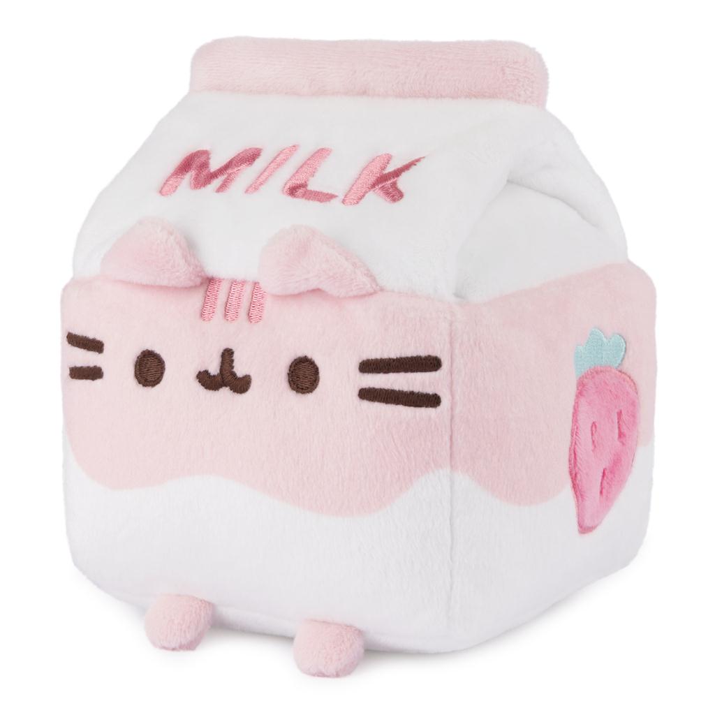 Gund Pusheen Strawberry Milk Plush, Brown/White, 6”