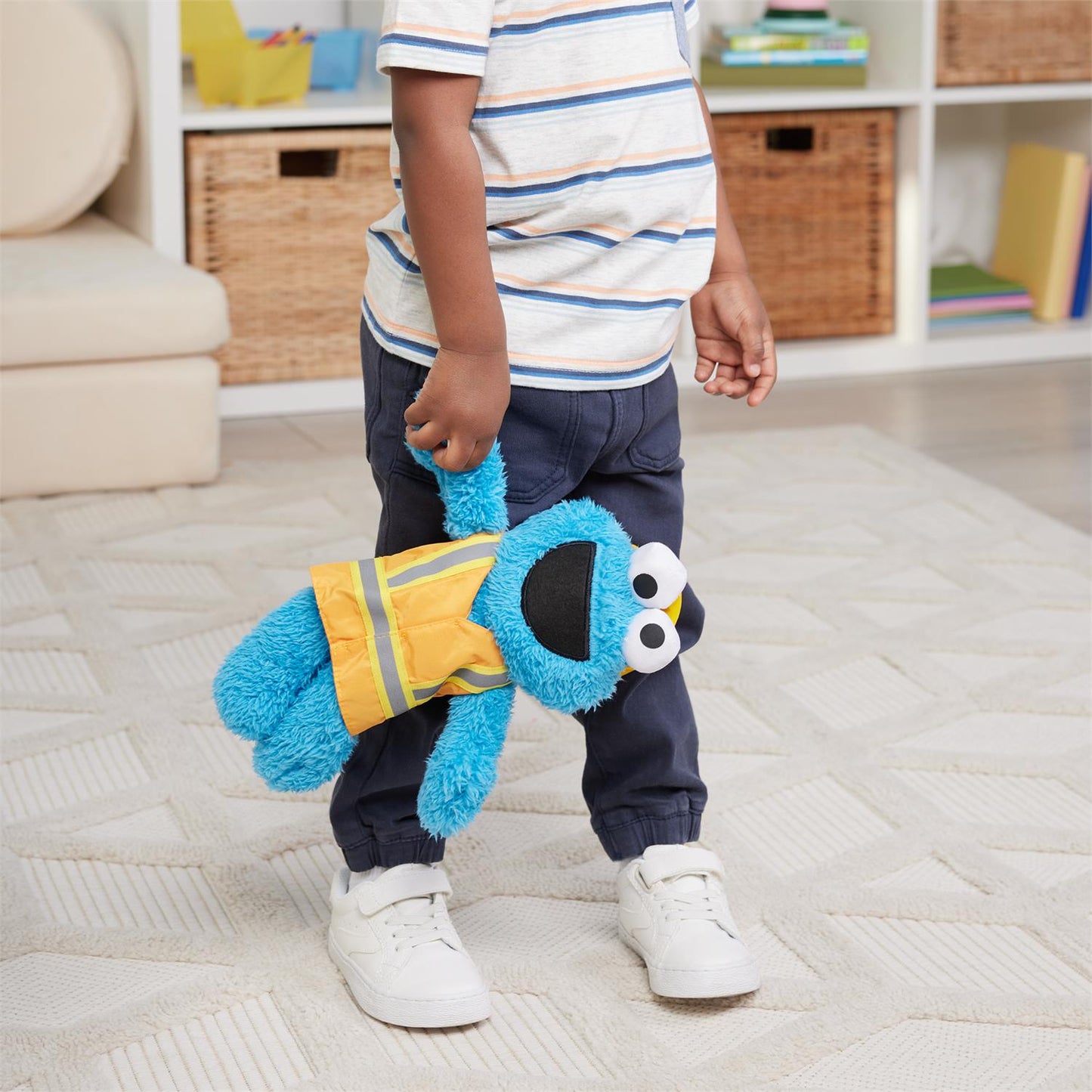 Gund Sesame Street Construction Worker Cookie Monster Take-Along Buddy, 13"