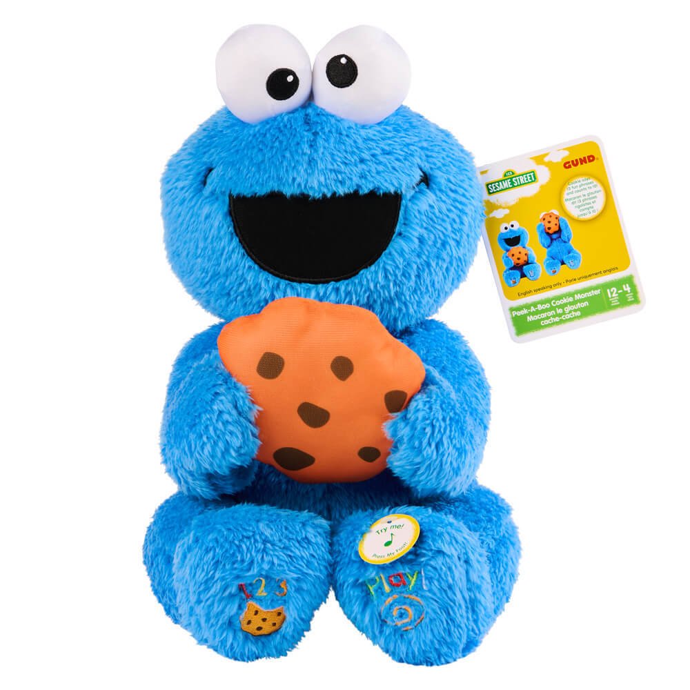 GUND Sesame Street Peek - a - Boo Cookie Monster Plush, 11”