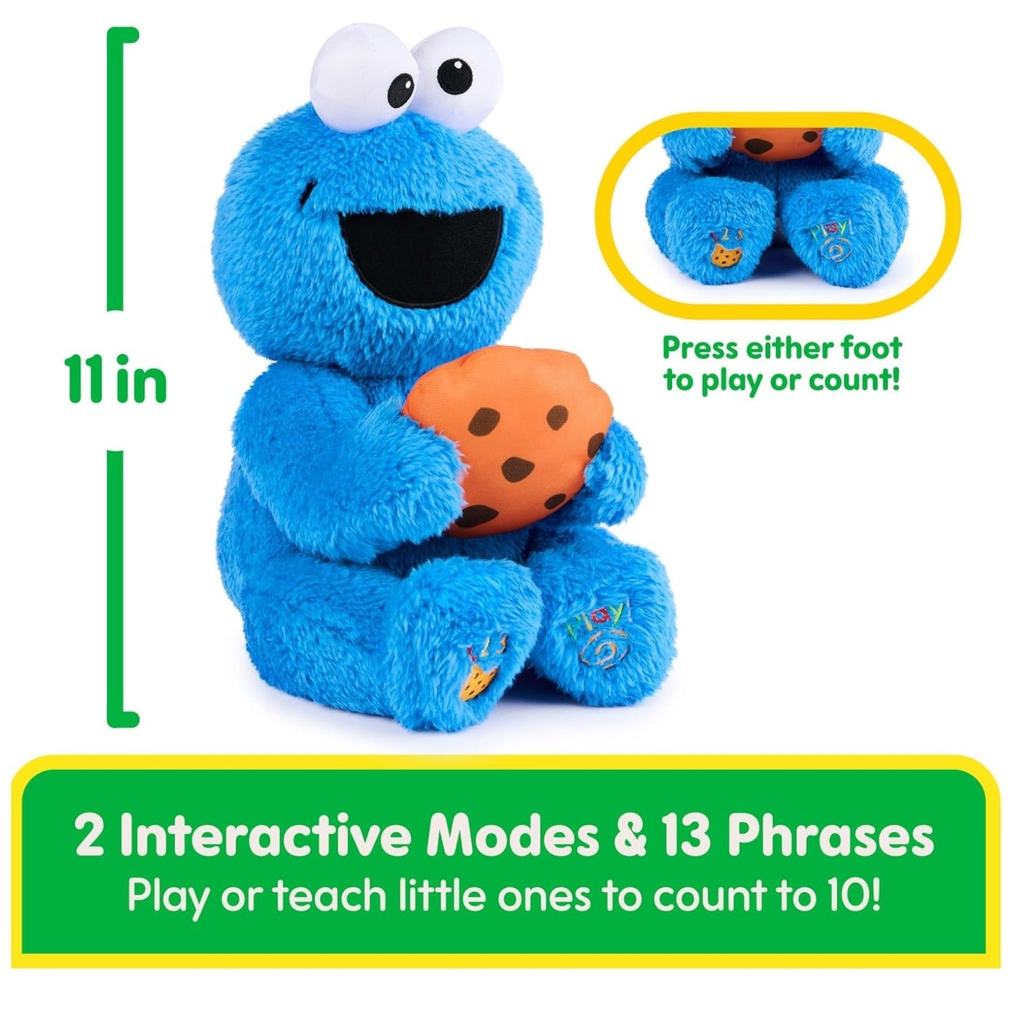 GUND Sesame Street Peek - a - Boo Cookie Monster Plush, 11”