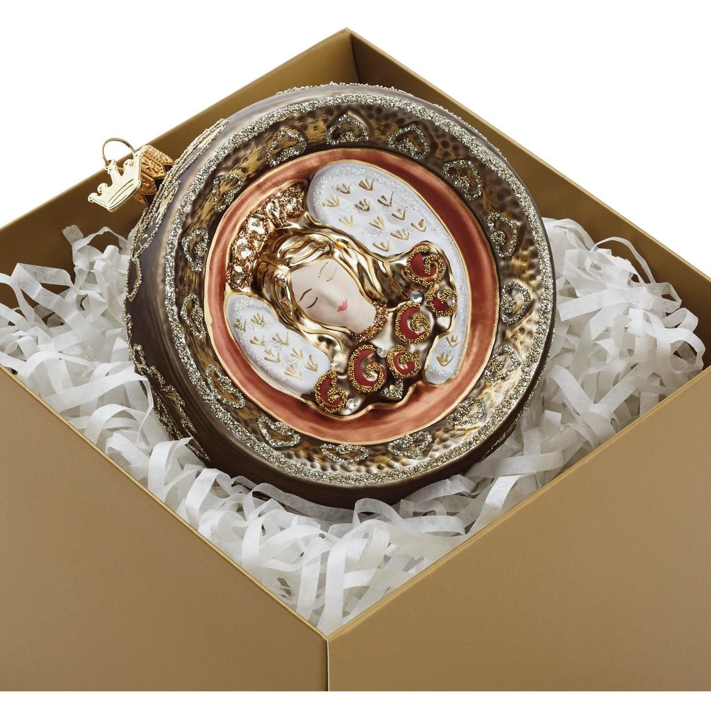 Hallmark Heritage Ornament Angel Ball Blown Glass