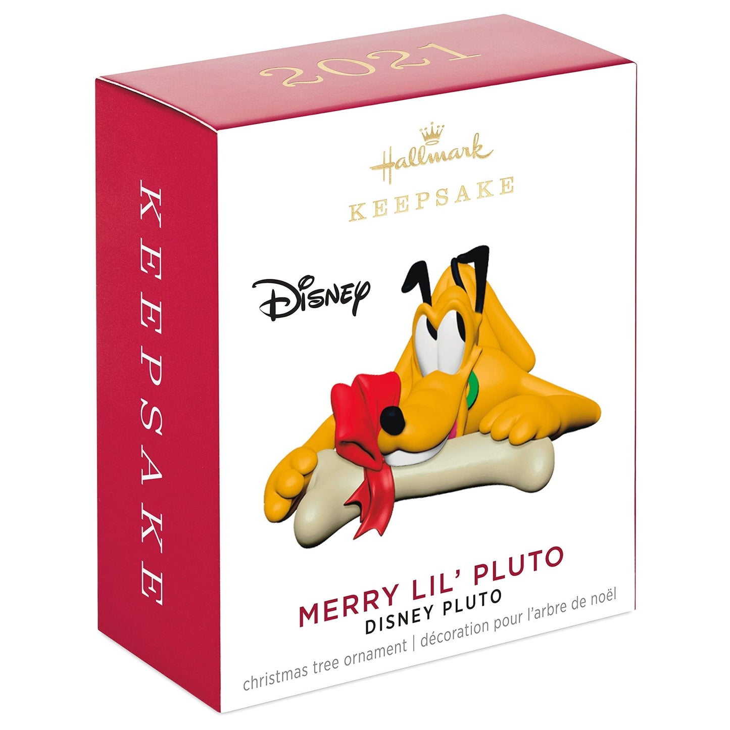 Hallmark Keepsake 0.4" Miniature Christmas Ornament 2021, Disney Merry Lil' Pluto, Mini