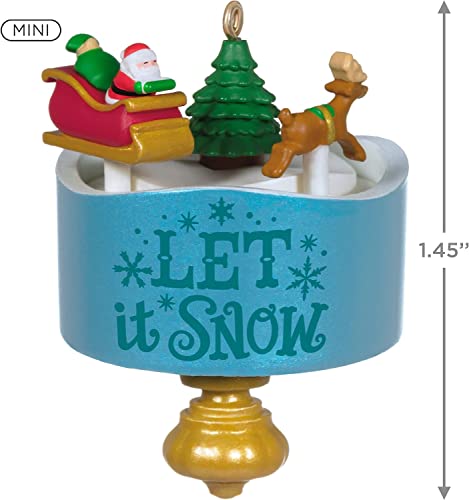 Hallmark Keepsake 1.45" Miniature Christmas Ornament 2022, Santa?ÇÖs Little Spin, Mini
