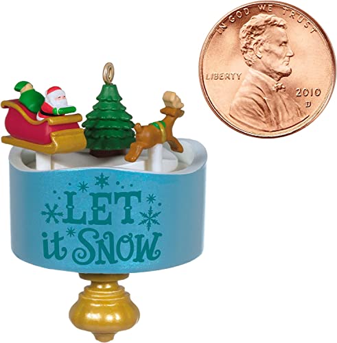 Hallmark Keepsake 1.45" Miniature Christmas Ornament 2022, Santa?ÇÖs Little Spin, Mini