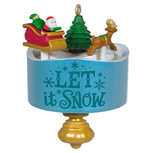 Hallmark Keepsake 1.45" Miniature Christmas Ornament 2022, Santa?ÇÖs Little Spin, Mini