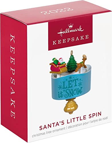 Hallmark Keepsake 1.45" Miniature Christmas Ornament 2022, Santa?ÇÖs Little Spin, Mini