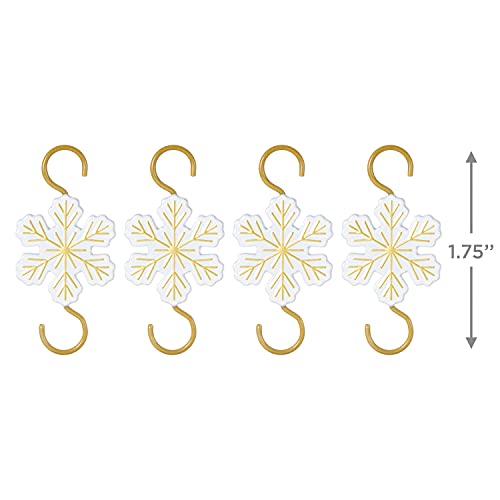 Hallmark Keepsake 2021, Miniature Snowflake Metal Ornament Hooks, Pack of 4
