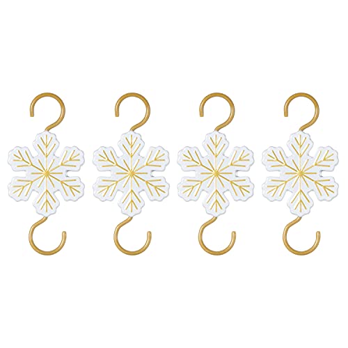 Hallmark Keepsake 2021, Miniature Snowflake Metal Ornament Hooks, Pack of 4