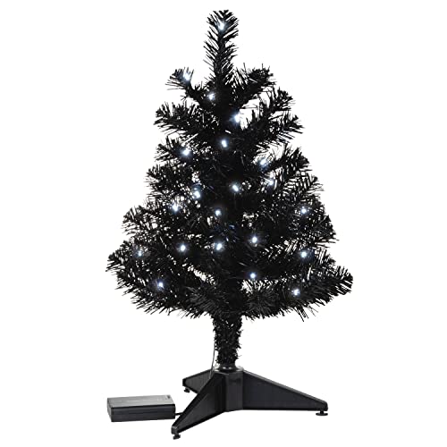 Hallmark Keepsake 2022, Miniature Halloween Tree, Black Christmas Tree with Lights, 18.75"