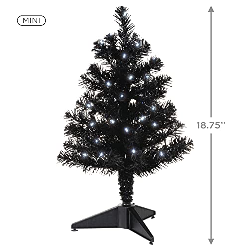 Hallmark Keepsake 2022, Miniature Halloween Tree, Black Christmas Tree with Lights, 18.75"