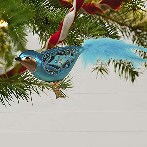 Hallmark Keepsake Christmas Ornament 2020, Majestic Plumed Bird, Blown Glass