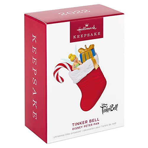 Hallmark Keepsake Christmas Ornament 2022, Disney Peter Pan Tinker Bell in Stocking