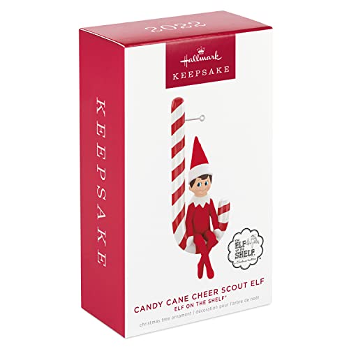 Hallmark Keepsake Christmas Ornament 2022, Elf on The Shelf Candy Cane Cheer Scout Elf