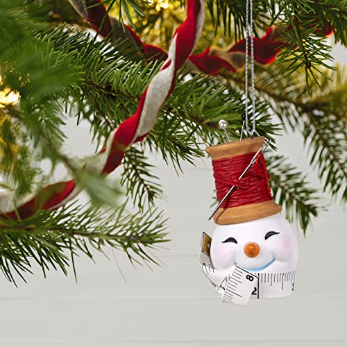 Hallmark Keepsake Christmas Ornament 2022, Sew Cheery Snowman Sewing Ornament