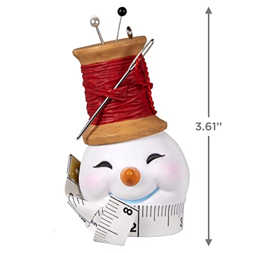 Hallmark Keepsake Christmas Ornament 2022, Sew Cheery Snowman Sewing Ornament