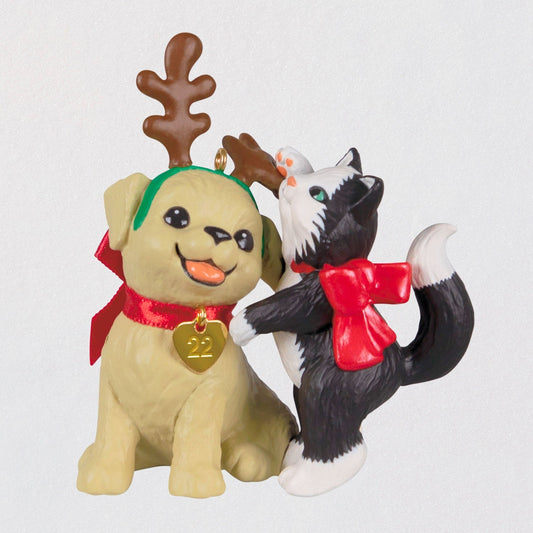 Hallmark Keepsake Christmas Ornament 2022, Spruced-Up Pets Special Edition Limited Quantity
