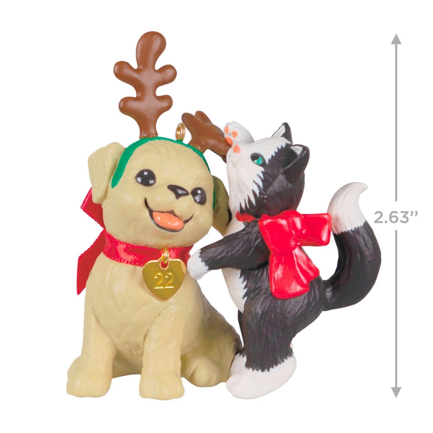 Hallmark Keepsake Christmas Ornament 2022, Spruced-Up Pets Special Edition Limited Quantity