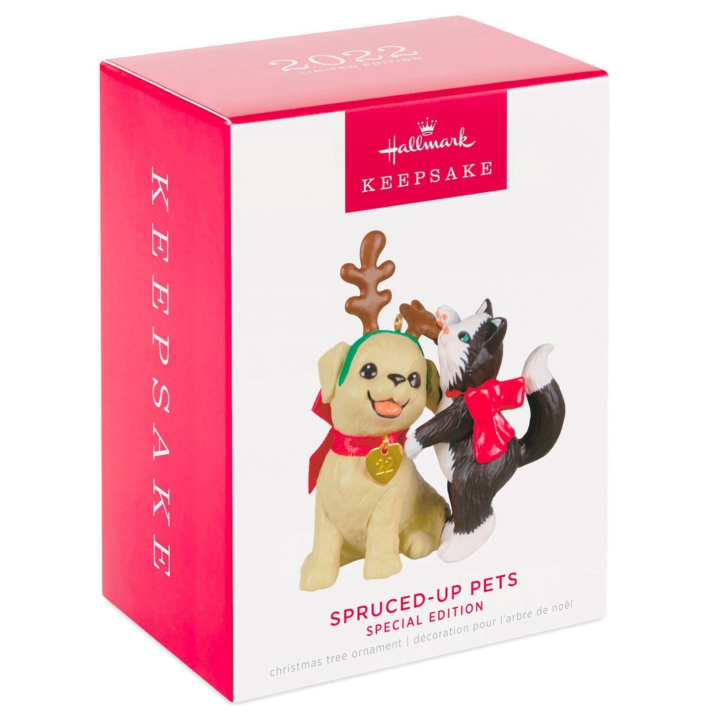 Hallmark Keepsake Christmas Ornament 2022, Spruced-Up Pets Special Edition Limited Quantity