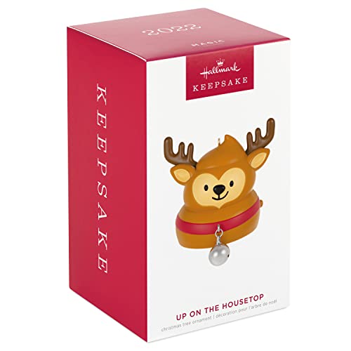 Hallmark Keepsake Christmas Ornament 2022, Up On The Housetop Reindeer Poop Emoji Ornament with Music and Sound Effects