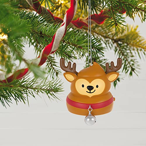 Hallmark Keepsake Christmas Ornament 2022, Up On The Housetop Reindeer Poop Emoji Ornament with Music and Sound Effects